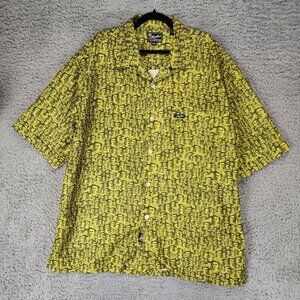 Kani Jeans Shirt Mens XXL Yellow Short Sleeve Button Up